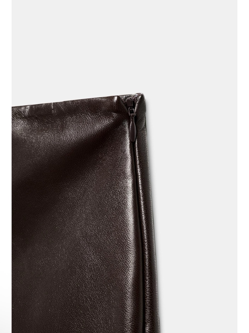 ZARA ZW COLLECTION 100% LEATHER MIDI SKIRT SIZE XS - Picture 8 of 8